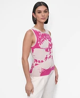 Dkny Petite Floral Sweater-Knit Tank