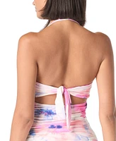 Carmen Marc Valvo Women's Shirred Strapless Tankini Top