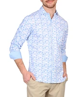 Tailorbyrd Men's Abstract Wildflower Print Long Sleeve Shirt