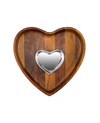 Nambe Eat Your Heart Out Chip and Dip, Set of 2