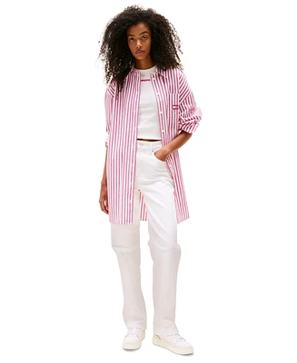 Tommy Jeans Women's Cotton Oversized Mini Shirt Dress