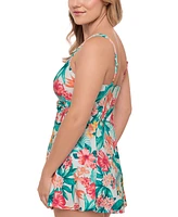 Swim Solutions Women's Bow Front Swimdress, Exclusively at Macy's