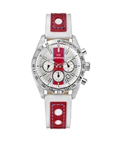 Abingdon Co. Women's Jordan Chronograph Multifunctional Victory Red Leather Strap Watch, 40mm
