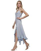 Dkny Women's Ruffled-Hem Midi Slip Dress