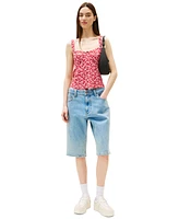 Tommy Jeans Women's Floral-Print Sweetheart Tank Top