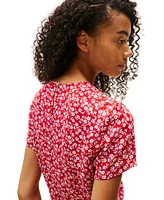 Tommy Jeans Women's Floral-Print Fit & Flare Mini Dress