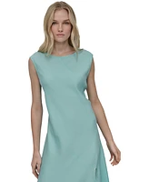 Dkny Women's Sleeveless Side-Slit Asymmetric-Hem Dress