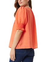 Sam Edelman Women's Marlie Pleated Short-Sleeve Blouse
