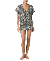 Michael Kors Women's Printed V-Neck Caftan Cover-Up Dress