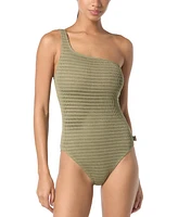 Michael Kors Women's Crochet One-Shoulder One-Piece Swimsuit