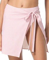 Michael Kors Women's Striped Side-Tie Pareo Cover-Up