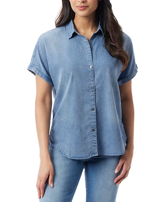 Gloria Vanderbilt Women's Daisy Printed Short-Sleeve Shirt