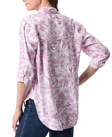 Gloria Vanderbilt Women's Amanda Floral-Print Oversized Shirt
