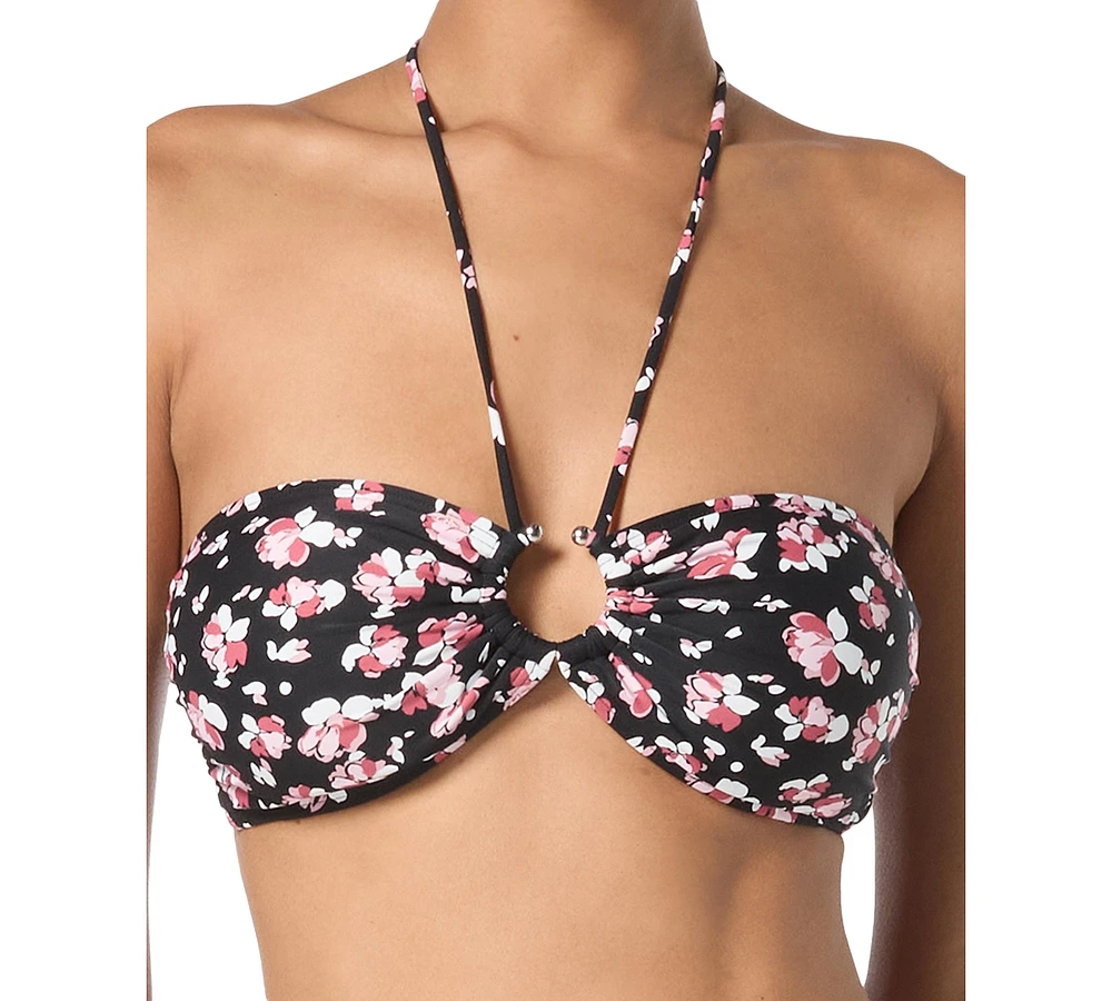 Michael Kors Women's Printed Halter Bandeau Bikini Top