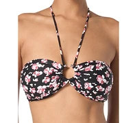 Michael Kors Women's Printed Halter Bandeau Bikini Top
