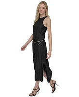Dkny Women's Chain-Belt Sleeveless Midi Dress