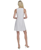 Dkny Petite V-Neck Mini A-Line Dress