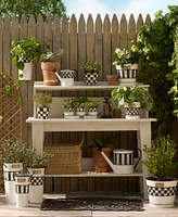 Mackenzie-Childs Spectator Galvanized Flower Buckets, Set of 3