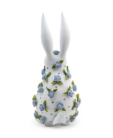Mackenzie-Childs Patience Brewster Periwinkle Peony Standing Rabbit Figurine