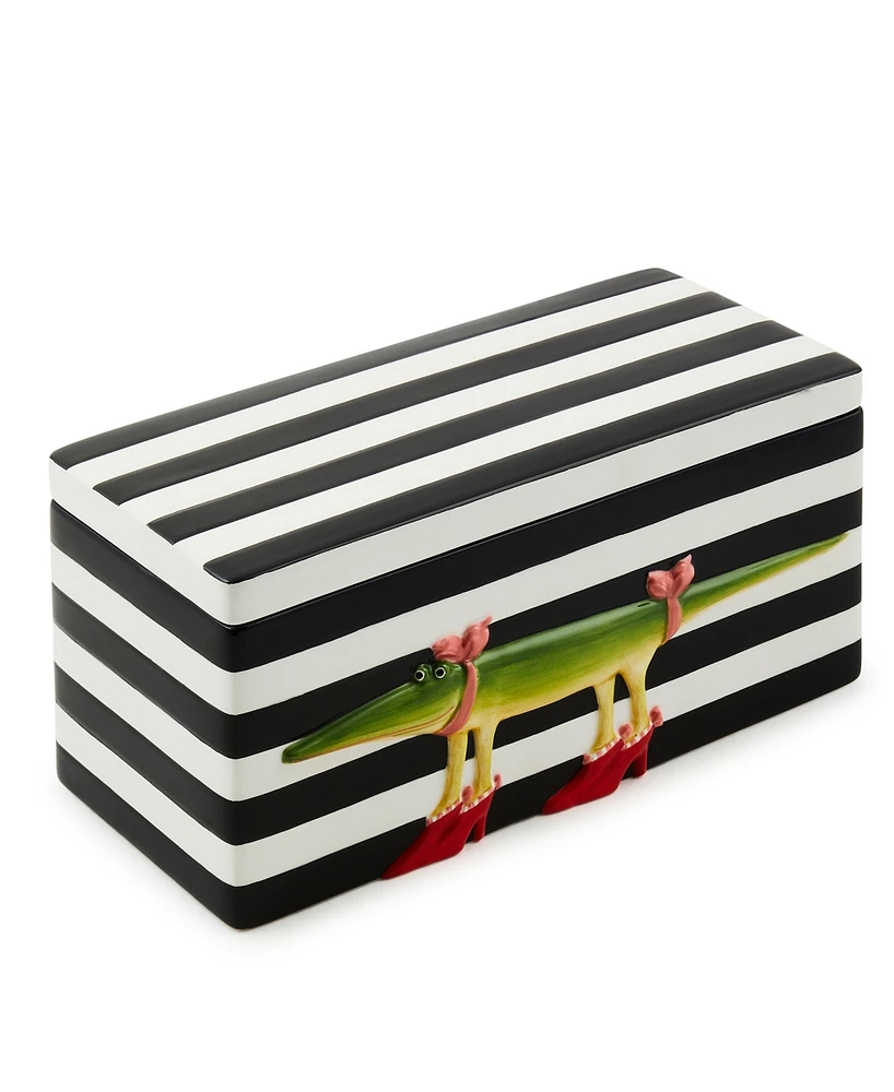 Mackenzie-Childs Patience Brewster Gloria Alligator Lidded Box