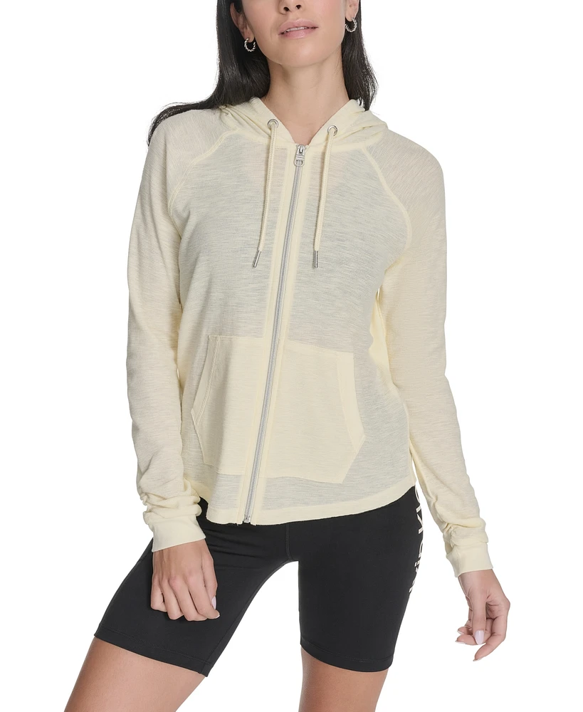 Calvin Klein Performance Ruched-Sleeve Zip Hoodie