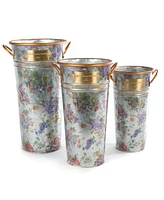 Mackenzie-Childs Flower Market Galvanized Flower Buckets, Set of 3