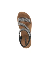 Gc Shoes Women's Ruby Embellished Cross Strap Wedge Sandals