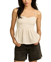 Lucky Brand Women's Cotton Ruched Corset Cami Top