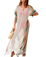 Cupshe Women's Painted Horizon Beige Cover-Up Maxi Beach Dress