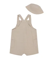 Calvin Klein Baby Boys 2-Piece Gauze Sunsuit and Matching Hat Set
