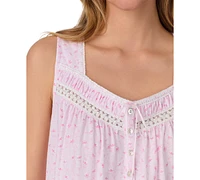Eileen West Women's Cotton Sleeveless Floral Nightgown