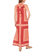 Vince Camuto Women's Tile-Print Sleeveless Halter Maxi Dress