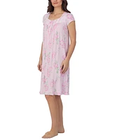 Eileen West Women's Cap-Sleeve Floral Waltz Nightgown