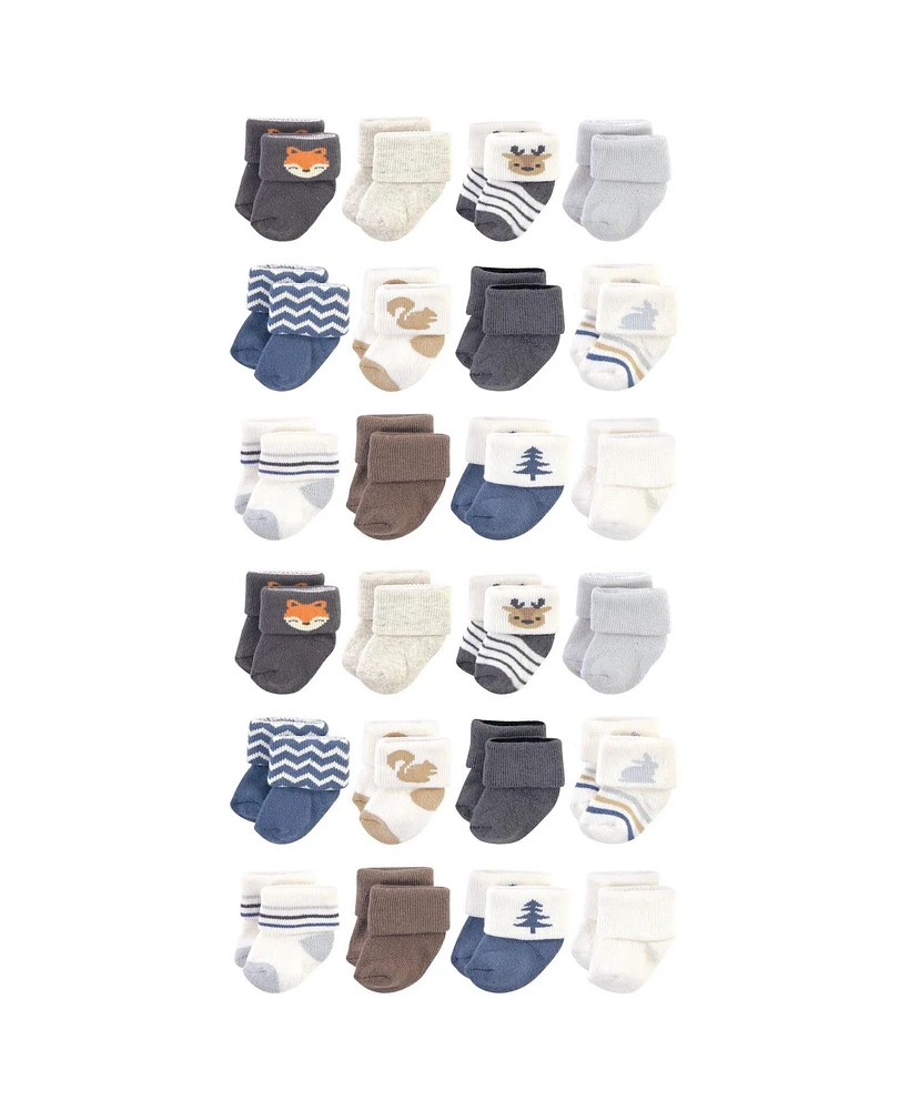 Hudson Baby Baby Boys Hudson Cotton Rich Terry Socks 24-Pack Woodland