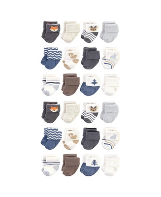 Hudson Baby Baby Boys Hudson Cotton Rich Terry Socks 24-Pack Woodland