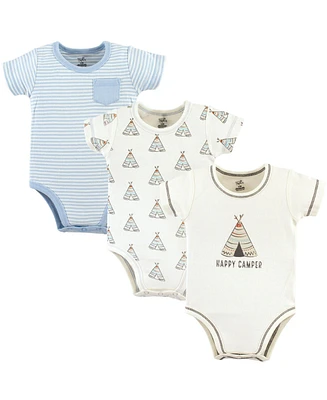 Touched by Nature Baby Boys Cotton Bodysuits 3pk