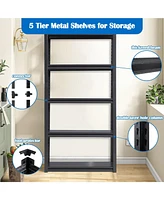 63"H 5 Tier Metal Shelves for Storage Garage Shelving 2000LBS Heavy Duty Storage Shelves Adjustable Garage Shelf Industrial Shelving Unit Storage Util