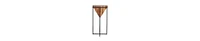 Pyramid Wooden Side Table – Cross Metal Base for a Modern Look