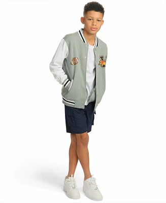 Sovereign Code Little and Big Boys Color Blocked Varsity Jacket