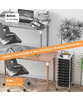 10 Drawer Rolling Storage Cart Organizer with 4 Universal Casters