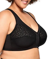 Glamorise Plus Magic Lift Front-Closure Racerback Wire Free Bra #1206