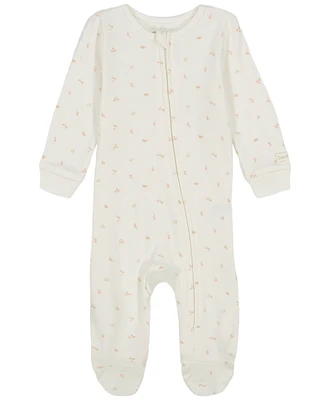 Calvin Klein Baby Girls Printed Knit Footed Zip-up Coverall