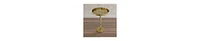 Modern Iron Side Table with Round Tray Top and Column Support
