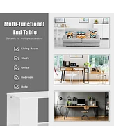 2-Tier Side End Table with Storage Shelves