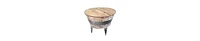 Modern Cocktail Table with Tub-Like Metal Base and Round Top