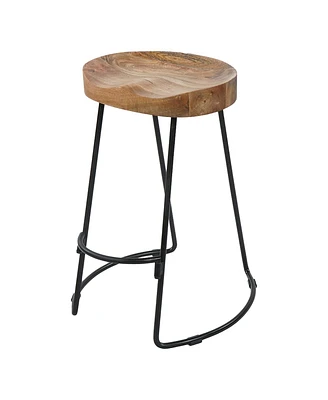 Handcrafted Backless Counter-Height Barstool for Rustic and Stylish Seating