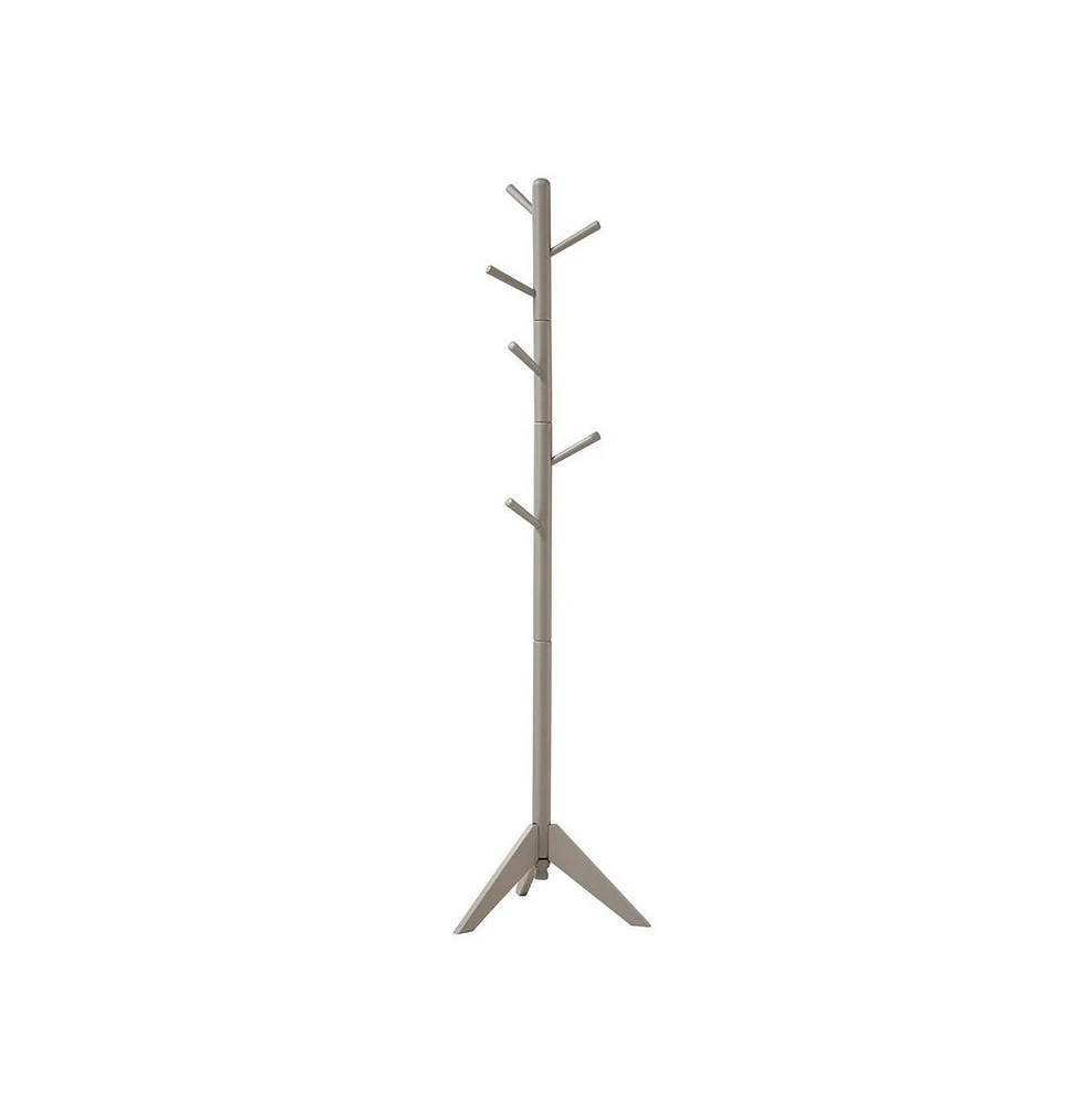 Free-Standing Coat Rack with Six Hooks and Tripod Base for Stylish and Practical Storage