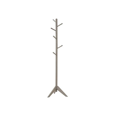 Free-Standing Coat Rack with Six Hooks and Tripod Base for Stylish and Practical Storage