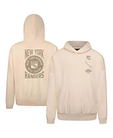 LevelWear Men's Cream New York Rangers Contact Stamp Pullover Hoodie
