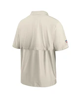Nike Men's Bone Los Angeles Rams Sideline Coaches Half-Zip Short Sleeve Jacket